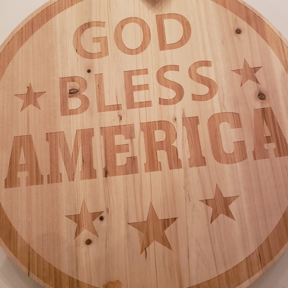 New Wood God bless America sign